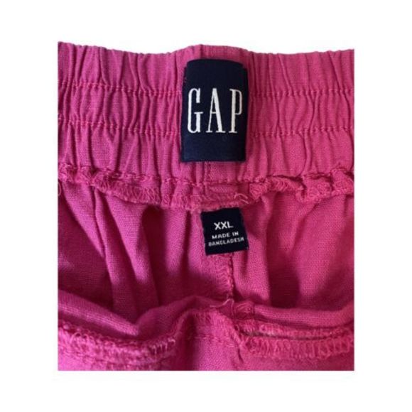 GAP Pull On Linen Comfy Shorts Front Back Pockets Womens Size XXL Fuchsia NWT - Picture 5 of 9
